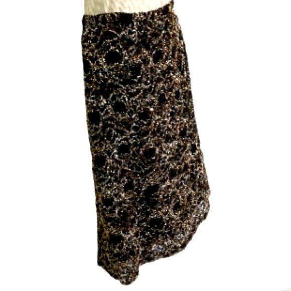 ISABEL + NINA Gold Silver Thread Embroidered Iridescent Skirt Womens 14 - Picture 4 of 10